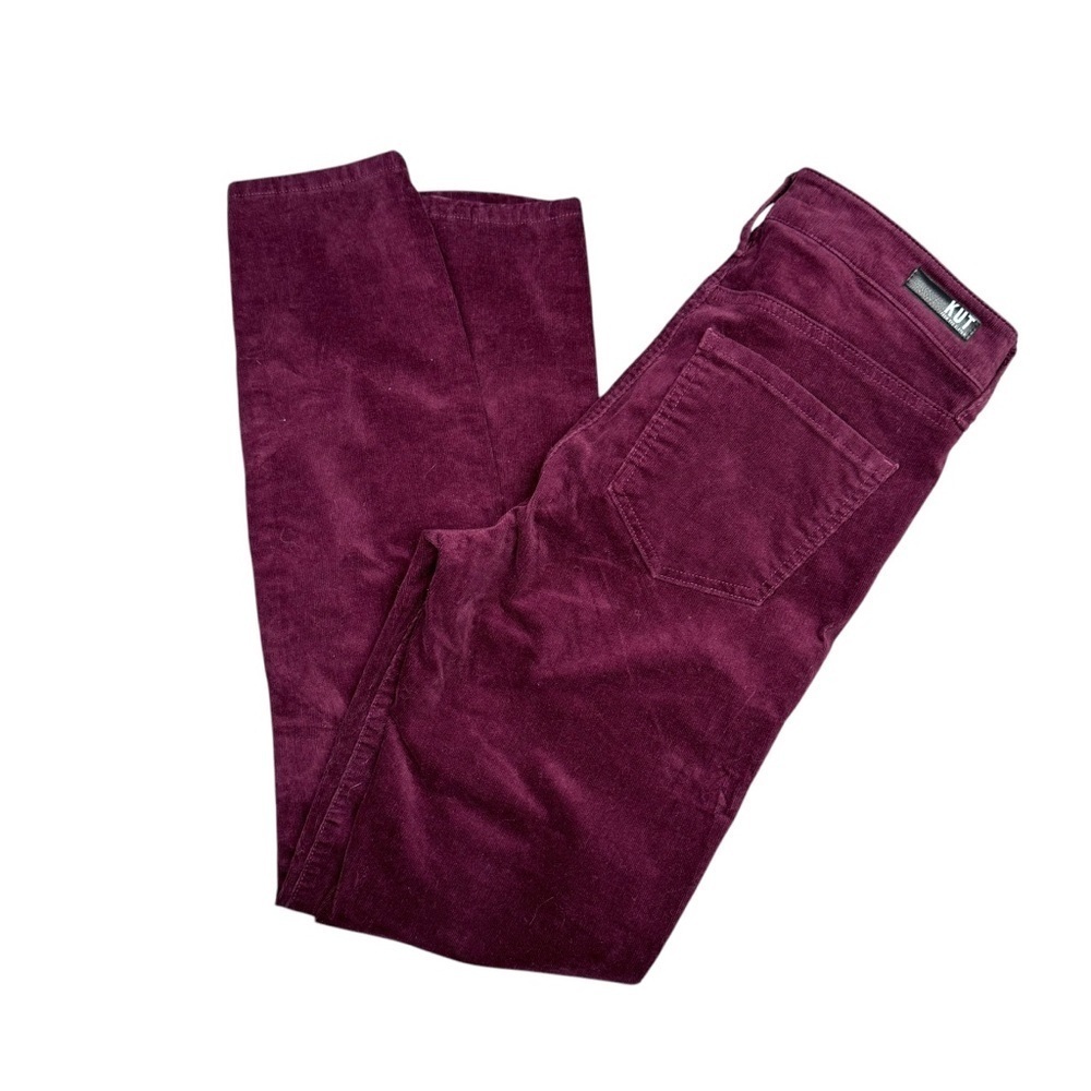 Kut From The Kloth Diana Fab Ab Skinny High Rise maroon corduroy jeans 4